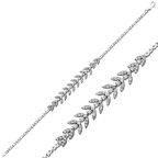 Gümüş Yaprak Su Yolu Kadın Bileklik