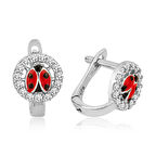 Gümüş Uğur Böceği Çocuk Küpesi