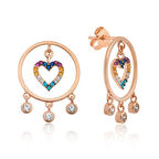 Gümüş Kalpli Halka Kadın Küpe