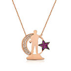 Gümüş Ay Yıldız Asker Kadın Kolye