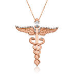 Gümüş Tıp Sembolü Kadüse Kadın Kolye