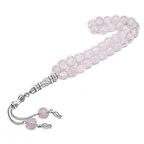 Doğaltaş Metal Püsküllü Dağ Kristali Tesbih