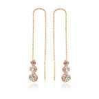 Gümüş Beyaz Taşlı Zincirli Küpe