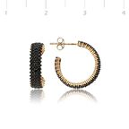 Gümüş Üç Sıralı Siyah Tamtur Küpe