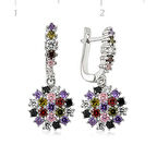 Gümüş Renkli Taşlı Küpe