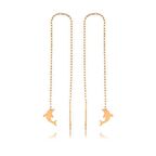 Gümüş Zincirli Yunus Balığı Küpe