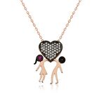 Gümüş Aşıklar Kadın Kolye