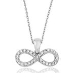 Gümüş Beyaz Taşlı Sonsuzluk Kadın Kolye