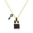 Gümüş Kalbimin Anahtarı Kadın Kolye