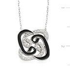 Gümüş Pervane Vav Kadın Kolye