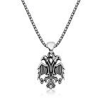 Gümüş Çift Başlı Kartal Erkek Kolye