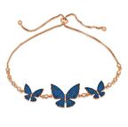 Gümüş Lacivert Kelebek Asansör Bileklik