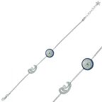 Gümüş Nazarlı Çift Vav Kadın Bileklik