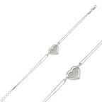 Gümüş Kalpli Kadın Bileklik