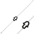 Gümüş Siyah Fatma Eli Kadın Bileklik