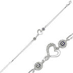 Gümüş Kalpli Kadın Bileklik