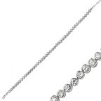 Gümüş Beyaz Taşlı Su Yolu Kadın Bileklik