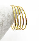 Ajda Altın Kaplama 5 Adet 925 Ayar Gümüş Bilezik