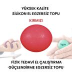 Silikon El Egzersiz Topu Stres Topu -KIRMIZI- Fizik Tedavi El Çalıştırma Güçlendirme Egzersiz Topu