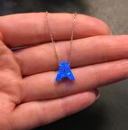 A HARFİ OPAL 925 AYAR GÜMÜŞ KOLYE