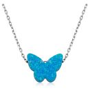 KELEBEK OPAL 925 AYAR GÜMÜŞ KOLYE