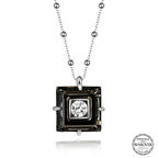 Crystal Taşlı  Top Zincir Yıldız 925 Ayar Gümüş Kolye