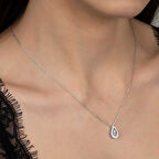 TaşlıDamla  925 Ayar Gümüş Kolye