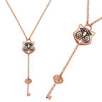 Rose Fettah Allah Muhammet Yazılı 925 Ayar Gümüş Kolye