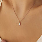 Ayıcık Tasarımlı Rose 925 Gümüş Ayar Kadın Kolye