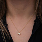 Gold Minimal Yuvarlak 925 Ayar Gümüş Kadın Kolye