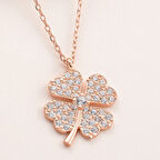 Dört Yapraklı Yonca 925 Ayar Gümüş Kadın Kolye