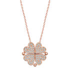 Rose Açılabilen Yonca 925 Ayar Gümüş Kadın Kolye