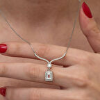 Baget Taşlı Gerdanlık 925 Ayar Gümüş Kadın Kolye