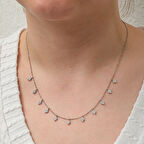 Şans Baklava Kesim 925 Ayar Gümüş Kadın Kolye