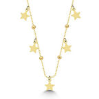 Gold Yıldızlar 925 Ayar Gümüş Kadın Kolye