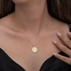 Gold Fil Motifli Şans 925 Ayar Gümüş Kadın Kolye