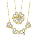 Gold Açılabilen Kalp  925 Ayar Gümüş Kadın Kolye