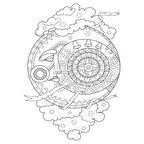 Artdeco Masalsı 30x40 cm Ay Desenli Tuval LV-Y-100-P30.07