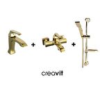 Creavit Avangart AG250000G AG1500G SH411G Altın Banyo Bataryası Seti