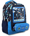 Cennec 5030 (Oyun Konsolu - Mavi Siyah - Erkek Çocuk) Okul Çantası - Kalemlikli