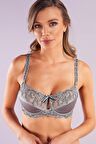 GISELLE A Plus Gri Dantelli Yarım Dolgulu Sütyen