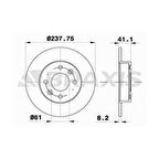 Renault On Fren Aynası (diski) Twingo R5 Expres 1,0 / 1,1 / 1,2 - Braxıs Ae0067