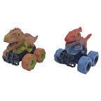 Sürtmeli Dinazor Arabalar 2'li - 12 cm - Stegosaurus & Parasaurolophus 