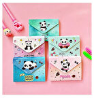 Vuki Cırtlı Mektup Model Not Defteri Panda - 4 adet