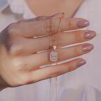 Baget Taşlı Rose Kaplama 925 Ayar Gümüş Kadın Kolye