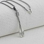 Bağlama Saz Tasarımlı 925 Ayar Gümüş Kolye