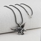 Kartal Tasarımlı Kalın Zincirli 925 Ayar Gümüş Kolye
