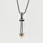 Özel Mermi Tasarımlı Kalın Zincirli 925 Ayar Gümüş Kolye 60 CM