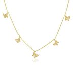 Kelebek Tasarımlı Kadın Gümüş Kolye