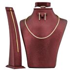 Çift Sıra Su Yolu Gümüş Kadın Set